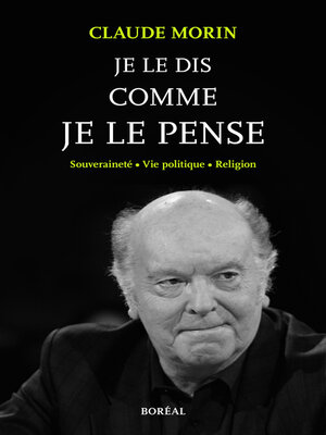 cover image of Je le dis comme je le pense